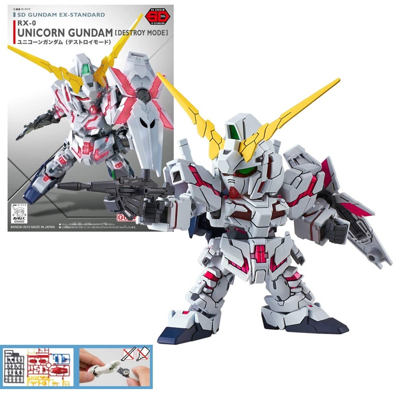 Bandai Hobby - Gundam UC - 005 Unicorn Gundam (Destroy Mode), Bandai SD EX-Standard