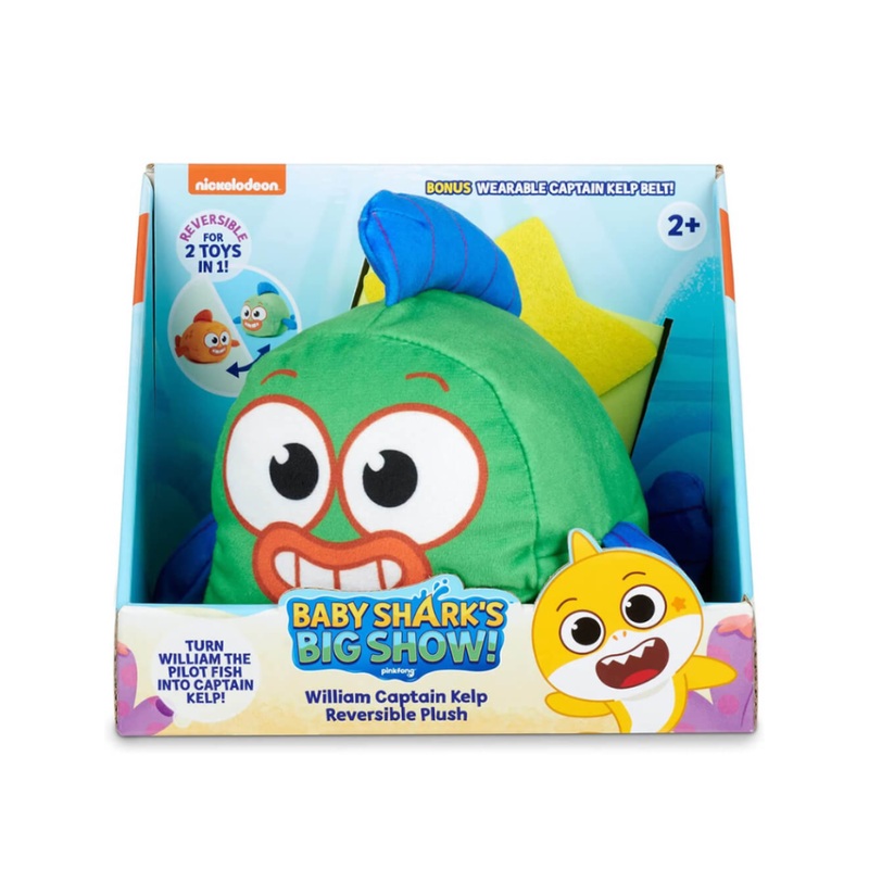 Baby Shark BS Reversible Plush William Captain Kelp